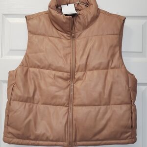 Bagatelle Collection Faux Leather Puffer Vest